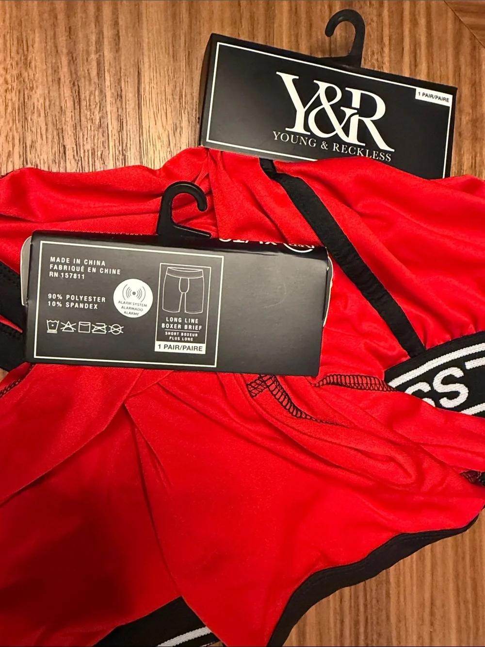 Young & Reckless Men's Red Long Line Boxer Brief
